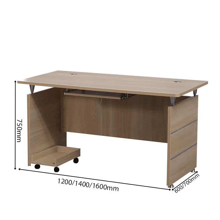 オフィスデスク 事務用デスク 学習机 ワークデスク キーボードトレイ付き ファイルワゴン キャスター付き ㍶収納 引き出し付き 木目調 カスタマイズ可能 BGZ-C023 CHICKAGU
