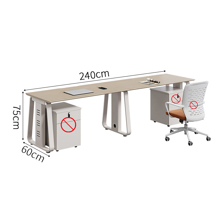 作業机 事務机 木製オフィスデスク パーティション サイドキャビネット エコ板材 オフィスデスク クリーム系 木目調 SL-BGZ-040