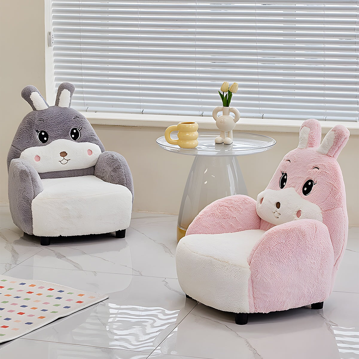 ソファ 子供用 ビーズクッション インドア 模造シェルパ生地 EPS粒子充填 フィット感 可愛い見た目 柔らか 快適 軽量 SNSF-C136 chickagu