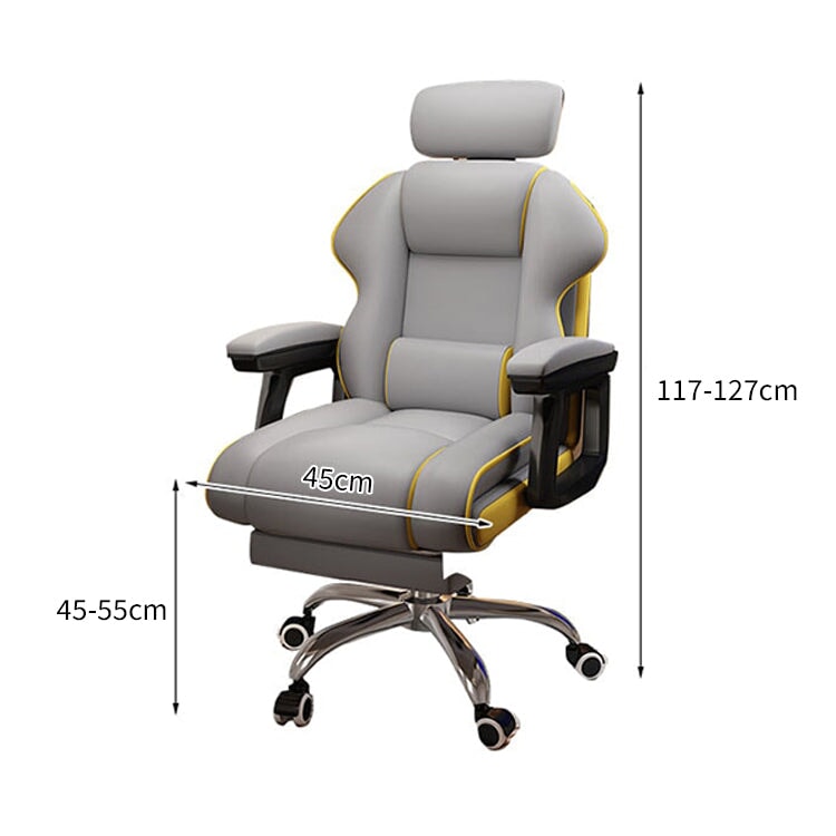 昇降回転式 リクライニング 135° ヘッドレスト ランバーサポート オフィスチェア チェア 五本脚ベース 金属製 キャスター付き 人間工学 快適 上質 BGY-C008 chickagu