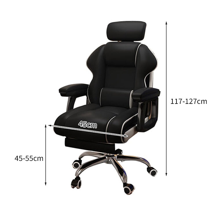 昇降回転式 リクライニング 135° ヘッドレスト ランバーサポート オフィスチェア チェア 五本脚ベース 金属製 キャスター付き 人間工学 快適 上質 BGY-C008 chickagu