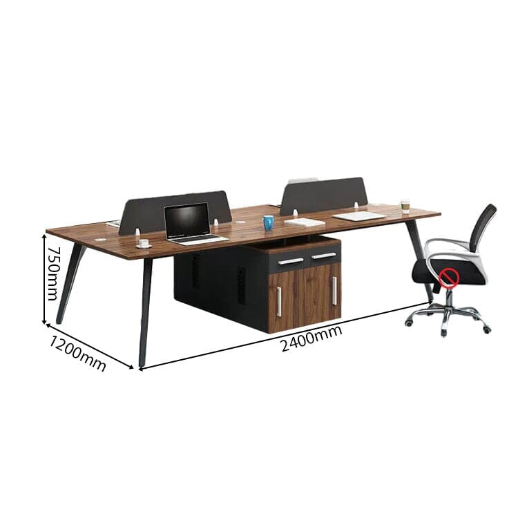 集中力向上 トップパネル キャビネット 引き出し 扉付き収納 スチール脚 デスク ワークデスク オフィス用 落ち着き シンプル ウォールナット カスタマイズ可能 BGZ-C052