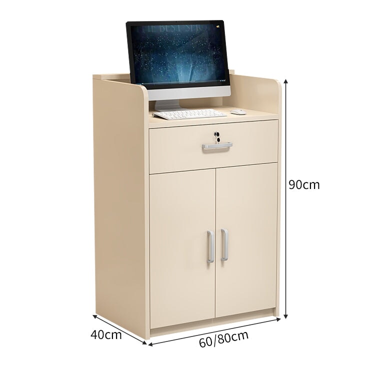 角丸加工 引き出し 扉付き収納 鍵付き 受付カウンター 受付 カウンター 受付台 エントランス エコ板材 ハイカウンター コンパクト レトロ おしゃれ JDT-C062 chickagu