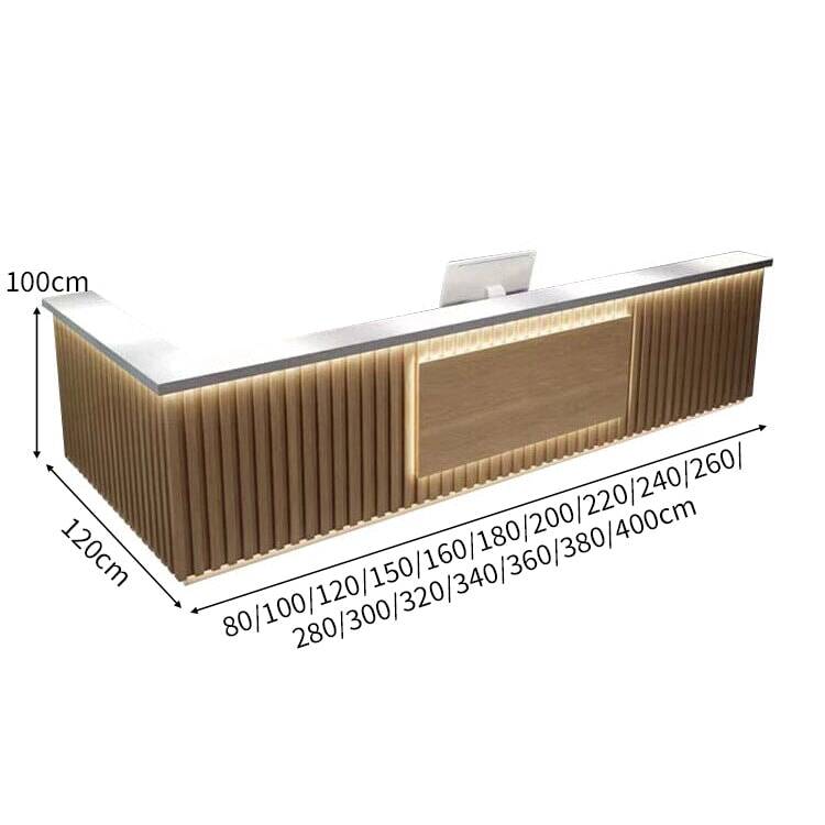 LEDライト付き 大容量収納 鍵付き引き出し 受付カウンター バーカウンター 受付台 カウンターテーブル L型 おしゃれ ブルー カスタマイズ可能 JDT-C029 chickagu