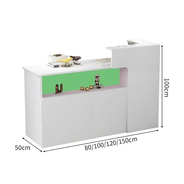 会社用 業務用 収納機能 角丸 木製受付カウンター レセプションデスク レジカウンター 受付カウンター エントランス受付 シンプル ホワイト カスタマイズ可能 JDT-C014 chickagu