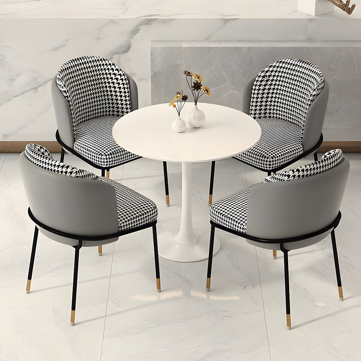 応接セット チェア 椅子 セット センターテーブル 1人掛け 2人掛 PUレザー リネン生地 スチール 千鳥格子 おしゃれ モダンカスタマイズ可能 JDZH-C035  chickagu