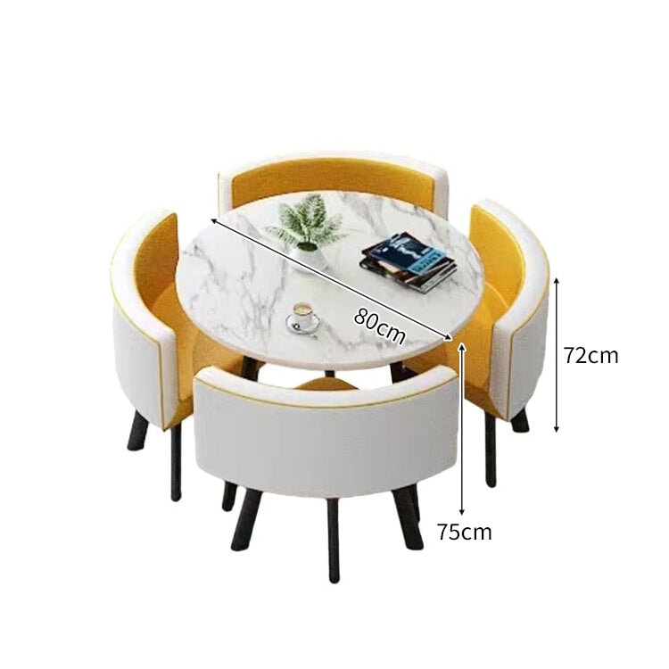 スチールフレーム 高耐荷重 安定性 R仕上げ コットンリネン 通気性 テーブル チェア セット 応接用 シンプル 簡素 カスタマイズ可能 JDZH-A408 chickagu