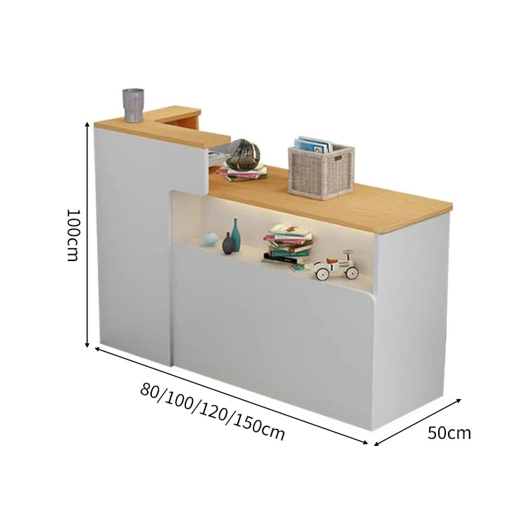 会社用 業務用 収納機能 角丸 木製受付カウンター レセプションデスク レジカウンター 受付カウンター エントランス受付 シンプル ホワイト カスタマイズ可能 JDT-C014 chickagu