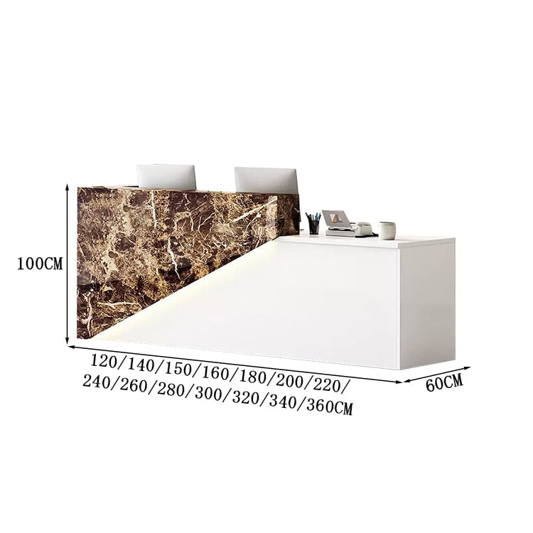 受付台 受付カウンター ハイカウンター マーブル模様 エコ素材 鍵付き引き出し 配線孔付き バイカラー  シック カスタマイズ可能 JDT-A407  chickagu