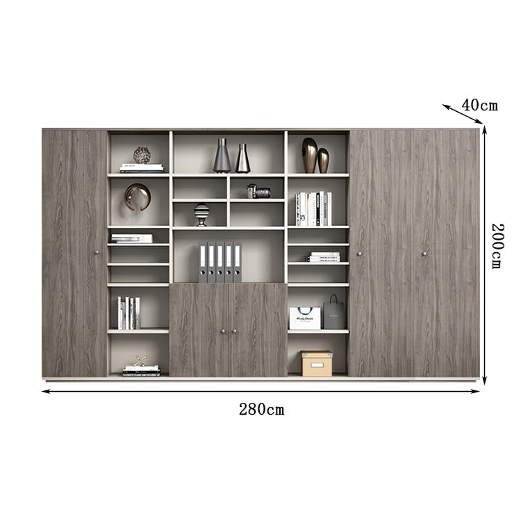 収納キャビネット 収納棚 キャビネット エコ板材 エッジ加工 木目調 アルミ合金 幕板 扉付き オープン式 ワードローブ 多目的 実用 穏やか カスタマイズ可能 CWG-C084 chickagu