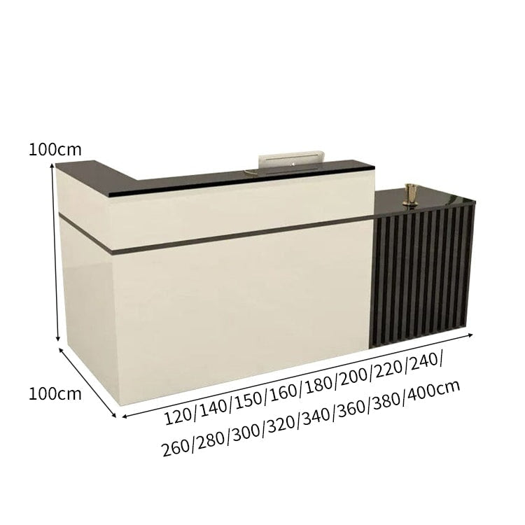 錠付き引き出し 扉付き収納 大容量 上部天板 バイカラー スリット入り レジ台 受付台 カウンター 受付カウンター 上質 おしゃれ 実用的 カスタマイズ可能 JDT-C049 chickagu