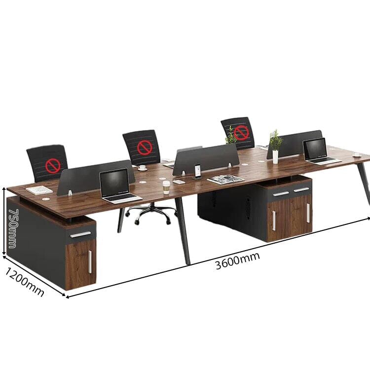 集中力向上 トップパネル キャビネット 引き出し 扉付き収納 スチール脚 デスク ワークデスク オフィス用 落ち着き シンプル ウォールナット カスタマイズ可能 BGZ-C052