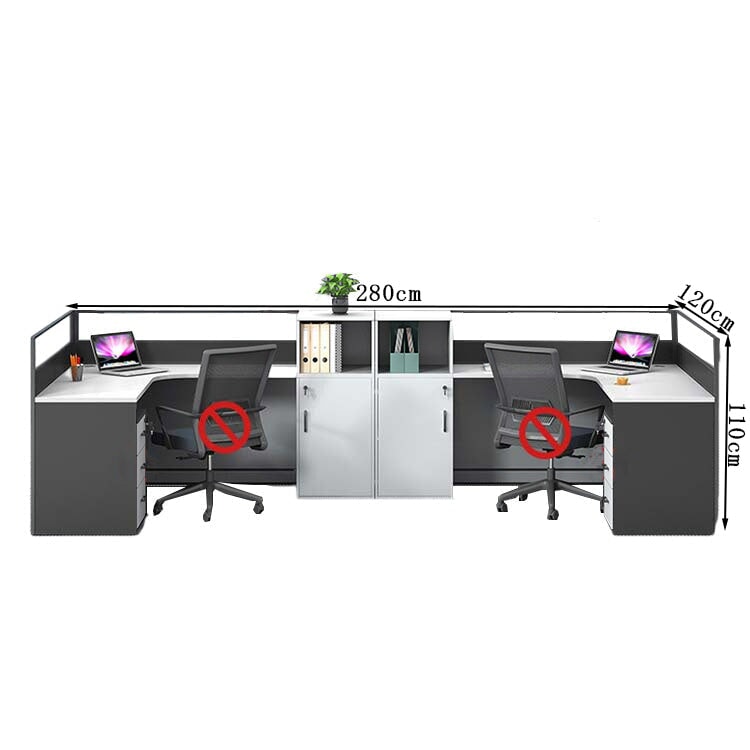 オフィスデスク ワークデスク 事務用デスク パソコンデスク デスク トップパネル サイドキャビネット 大容量収納 ホワイト カスタマイズ可能 BGZ-209 - kaguyasu