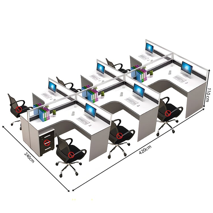 L型デスク トップパネル付き アジャスター付き オフィスデスク 事務机 ワークデスク パソコンデスク ファイルワゴン ホワイト カスタマイズ可能 BGZ-C015 CHICKAGU