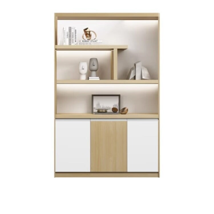 本棚 木製書庫 キャビネット 収納棚 オフィス家具 事務所 木製 収納 木目調 おしゃれ ウォールナット グレー ナチュラル カスタマイズ可能 CWG-039  CHICKAGU