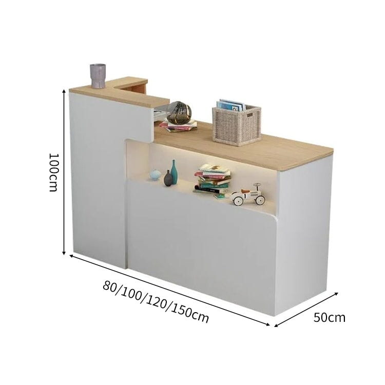 会社用 業務用 収納機能 角丸 木製受付カウンター レセプションデスク レジカウンター 受付カウンター エントランス受付 シンプル ホワイト カスタマイズ可能 JDT-C014 chickagu
