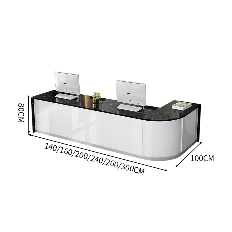 受付カウンター カウンター 受付台 オフィス受付 エントランス受付 モダン 引き出し 収納 光沢のある カグヤス受付カウンター 受付台 オフィス受付 エントランス受付 鍵付き引き出し キーボードトレイ キャビネット ホワイト カスタマイズ可能 JDT-071