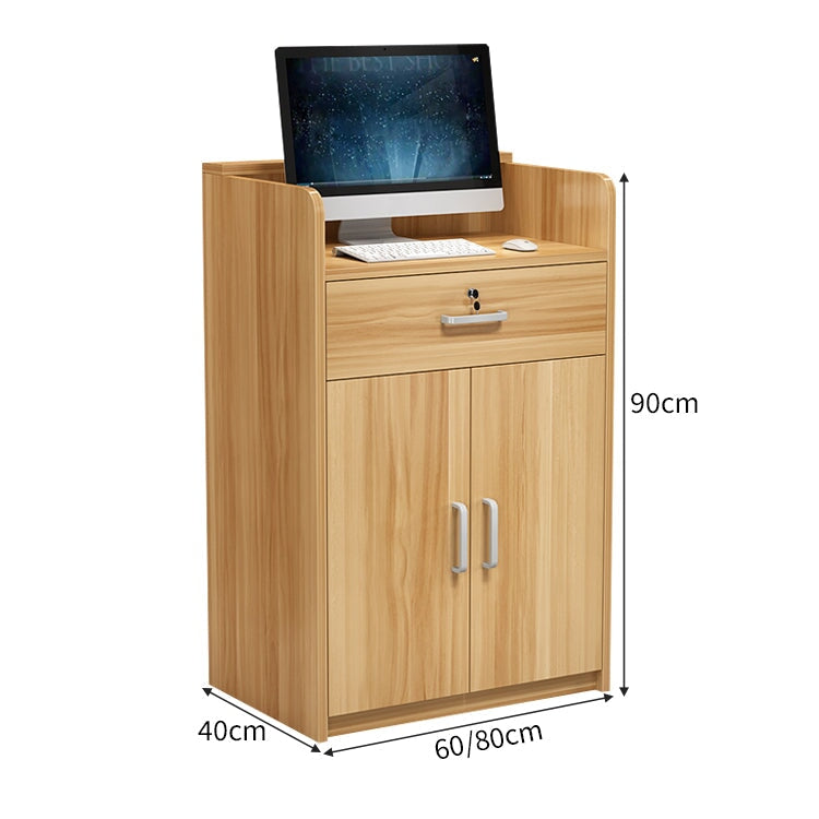 角丸加工 引き出し 扉付き収納 鍵付き 受付カウンター 受付 カウンター 受付台 エントランス エコ板材 ハイカウンター コンパクト レトロ おしゃれ JDT-C062 chickagu