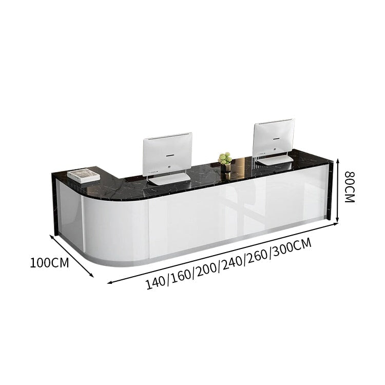 受付カウンター カウンター 受付台 オフィス受付 エントランス受付 モダン 引き出し 収納 光沢のある カグヤス受付カウンター 受付台 オフィス受付 エントランス受付 鍵付き引き出し キーボードトレイ キャビネット ホワイト カスタマイズ可能 JDT-071