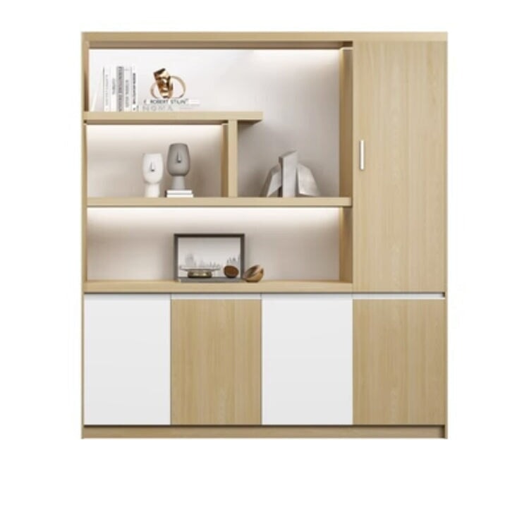 本棚 木製書庫 キャビネット 収納棚 オフィス家具 事務所 木製 収納 木目調 おしゃれ ウォールナット グレー ナチュラル カスタマイズ可能 CWG-039  CHICKAGU