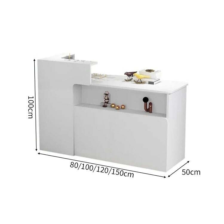 会社用 業務用 収納機能 角丸 木製受付カウンター レセプションデスク レジカウンター 受付カウンター エントランス受付 シンプル ホワイト カスタマイズ可能 JDT-C014 chickagu