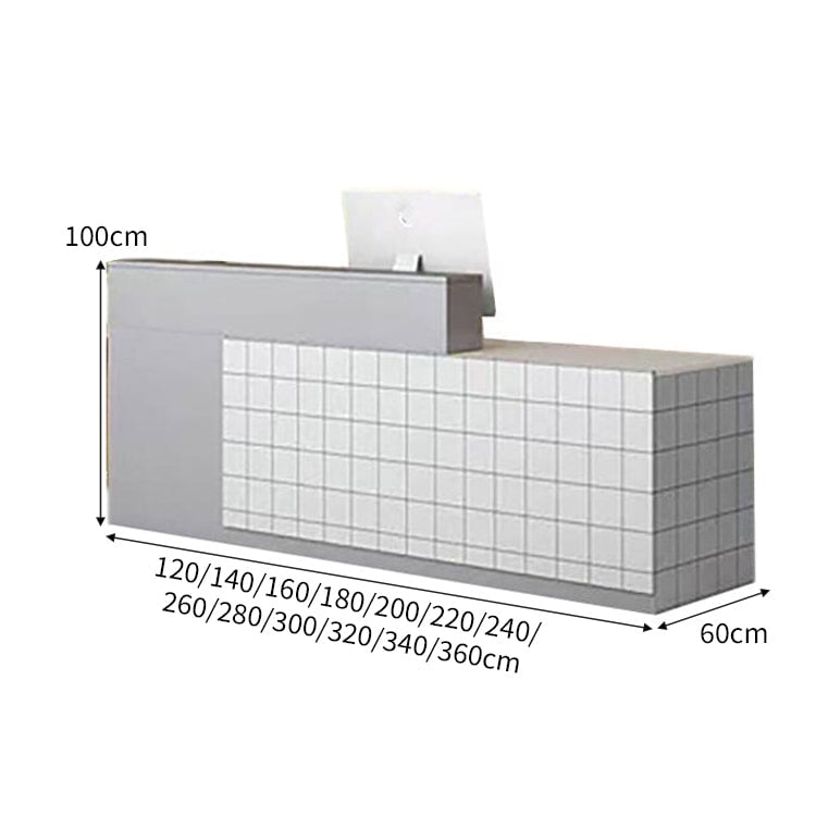 大容量収納 店舗用 受付カウンター カウンタテーブル 受付台 オフィス受付 エントランス受付 ホワイト カスタマイズ可能 JDT-C024 CHICKAGU