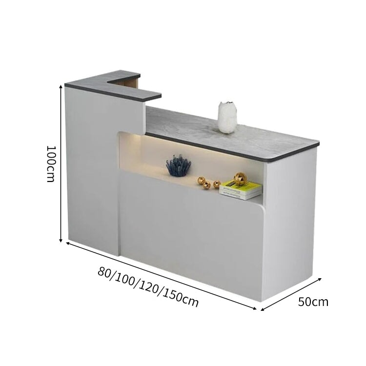 会社用 業務用 収納機能 角丸 木製受付カウンター レセプションデスク レジカウンター 受付カウンター エントランス受付 シンプル ホワイト カスタマイズ可能 JDT-C014 chickagu