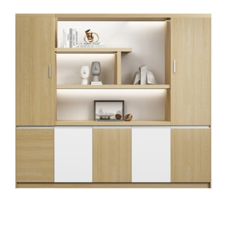 本棚 木製書庫 キャビネット 収納棚 オフィス家具 事務所 木製 収納 木目調 おしゃれ ウォールナット グレー ナチュラル カスタマイズ可能 CWG-039  CHICKAGU