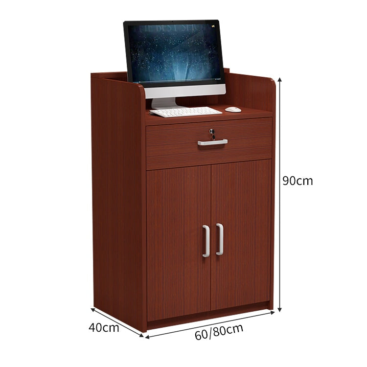 角丸加工 引き出し 扉付き収納 鍵付き 受付カウンター 受付 カウンター 受付台 エントランス エコ板材 ハイカウンター コンパクト レトロ おしゃれ JDT-C062 chickagu