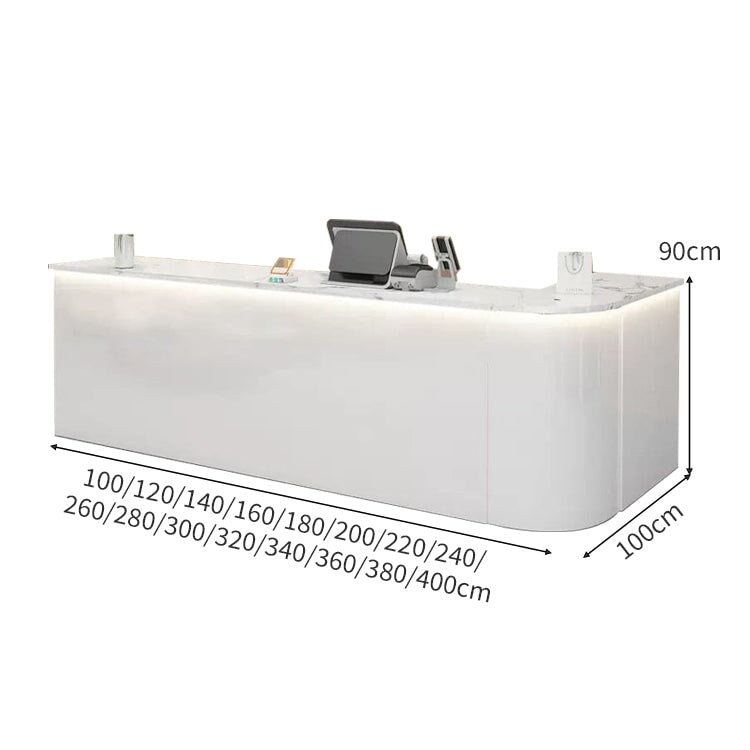 LEDライト 鏡面仕上げ マーブル柄 R仕上げ 大容量収納 カウンター 受付カウンター レジ台 応接用 おしゃれ 機能的 上質 カスタマイズ可能 JDT-A401 chickagu