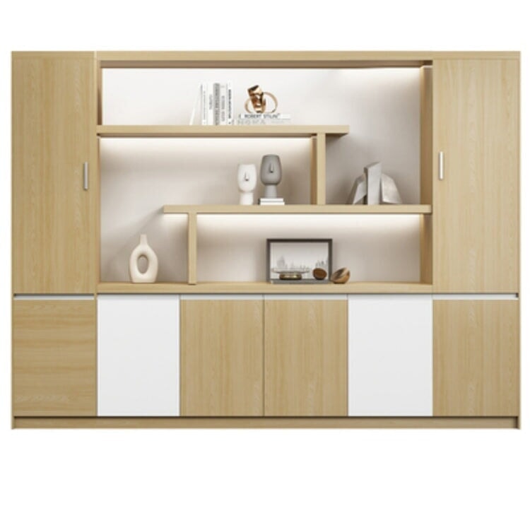 本棚 木製書庫 キャビネット 収納棚 オフィス家具 事務所 木製 収納 木目調 おしゃれ ウォールナット グレー ナチュラル カスタマイズ可能 CWG-039  CHICKAGU