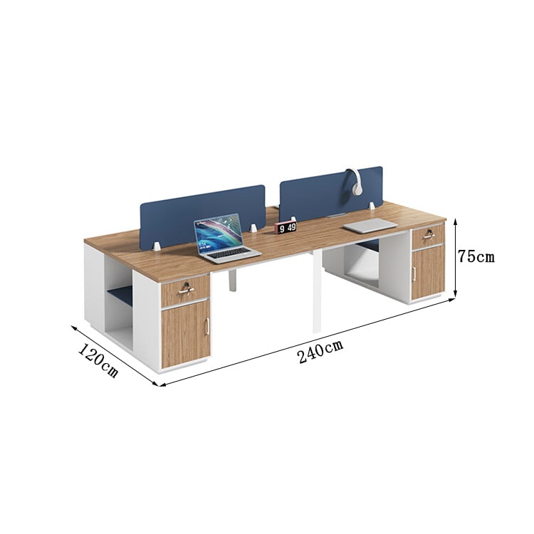 オフィスデスク デスク 作業用 事務所 二人用 四人用 六人用 天然木 サイドキャビネット 引き出し 鍵付き エッジ加工 機能的 シンプル ブラック ホワイト カスタマイズ可能 BGZ-C075 CHICKAGU