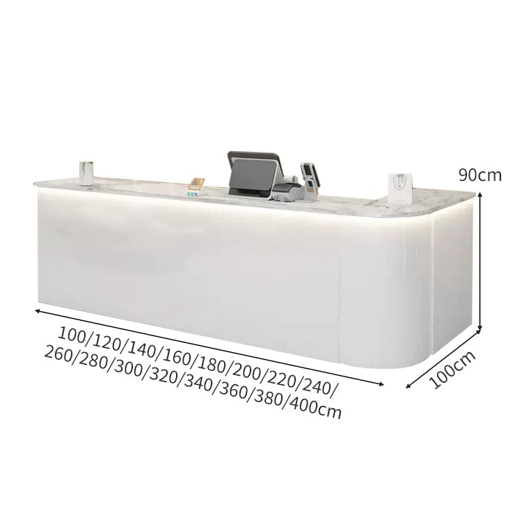 LEDライト 鏡面仕上げ マーブル柄 R仕上げ 大容量収納 カウンター 受付カウンター レジ台 応接用 おしゃれ 機能的 上質 カスタマイズ可能 JDT-A401 chickagu