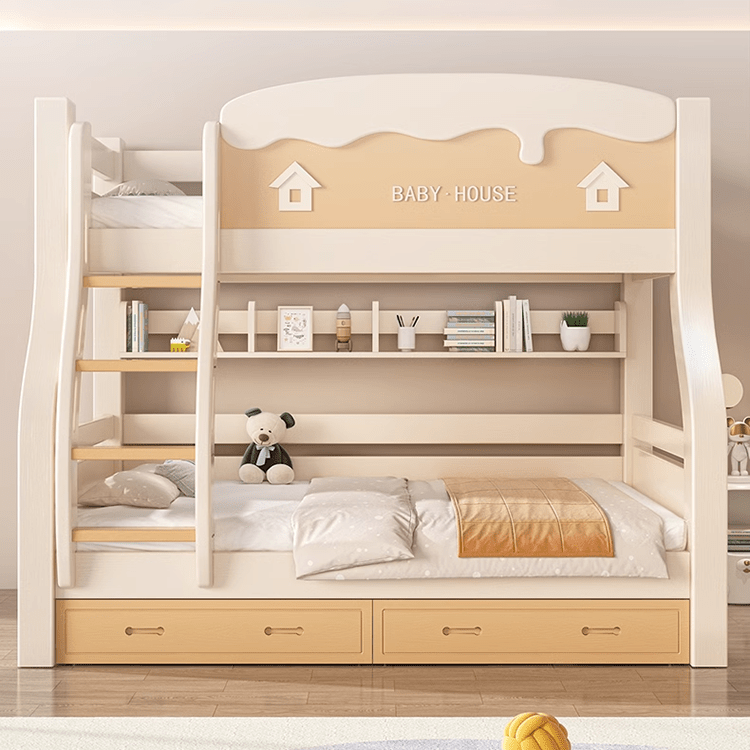 二段ベッド　ベッド　子供用　可愛い　収納　安全　天然木　木材　おしゃれ　はしご　階段　引き出し　カスタマイズ可能　SCC-C018