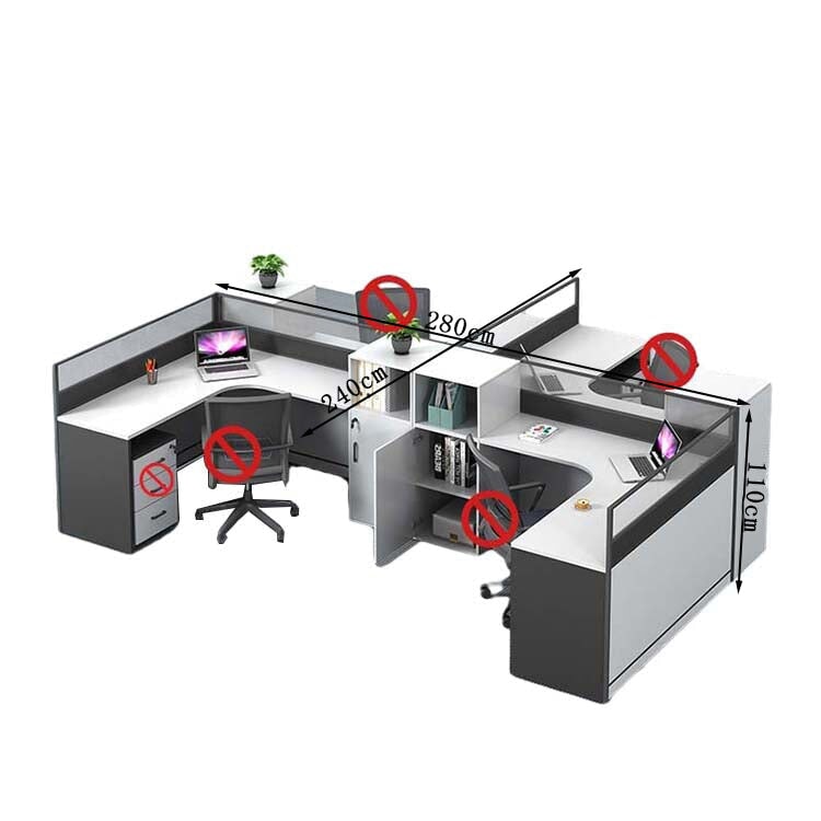 オフィスデスク ワークデスク 事務用デスク パソコンデスク デスク トップパネル サイドキャビネット 大容量収納 ホワイト カスタマイズ可能 BGZ-209 - kaguyasu