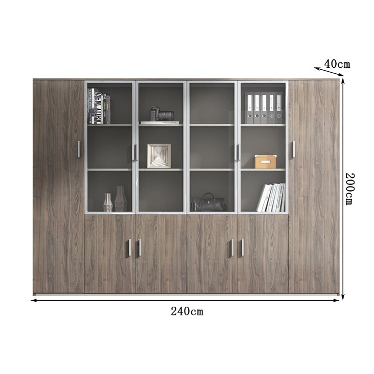 収納キャビネット 収納棚 キャビネット エコ板材 エッジ加工 木目調 アルミ合金 幕板 扉付き オープン式 ワードローブ 多目的 実用 穏やか カスタマイズ可能 CWG-C084 chickagu