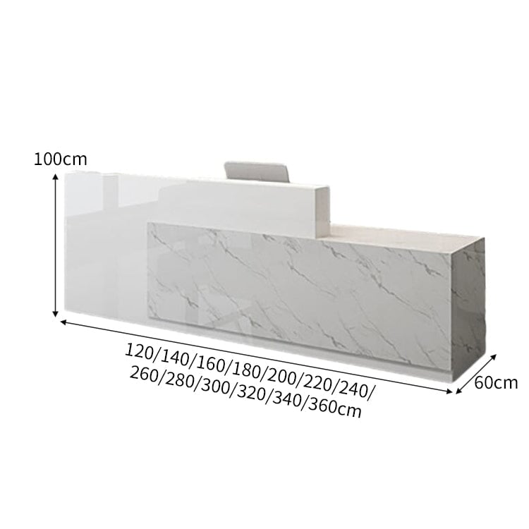 大容量収納 店舗用 受付カウンター カウンタテーブル 受付台 オフィス受付 エントランス受付 ホワイト カスタマイズ可能 JDT-C024 CHICKAGU