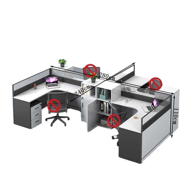 オフィスデスク ワークデスク 事務用デスク パソコンデスク デスク トップパネル サイドキャビネット 大容量収納 ホワイト カスタマイズ可能 BGZ-209 - kaguyasu