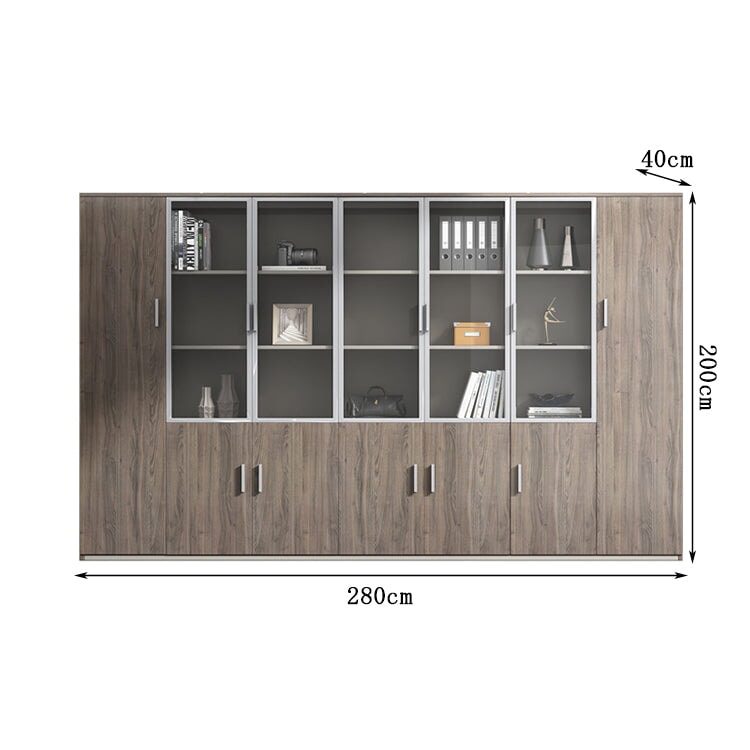 収納キャビネット 収納棚 キャビネット エコ板材 エッジ加工 木目調 アルミ合金 幕板 扉付き オープン式 ワードローブ 多目的 実用 穏やか カスタマイズ可能 CWG-C084 chickagu