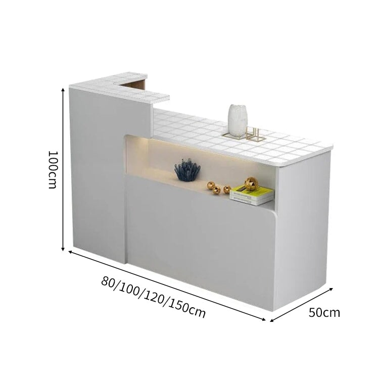 会社用 業務用 収納機能 角丸 木製受付カウンター レセプションデスク レジカウンター 受付カウンター エントランス受付 シンプル ホワイト カスタマイズ可能 JDT-C014 chickagu