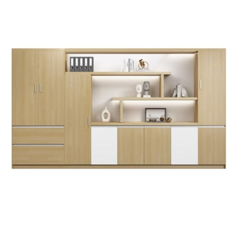 本棚 木製書庫 キャビネット 収納棚 オフィス家具 事務所 木製 収納 木目調 おしゃれ ウォールナット グレー ナチュラル カスタマイズ可能 CWG-039  CHICKAGU