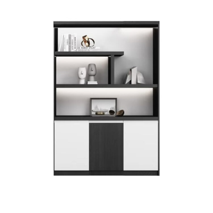 本棚 木製書庫 キャビネット 収納棚 オフィス家具 事務所 木製 収納 木目調 おしゃれ ウォールナット グレー ナチュラル カスタマイズ可能 CWG-039  CHICKAGU