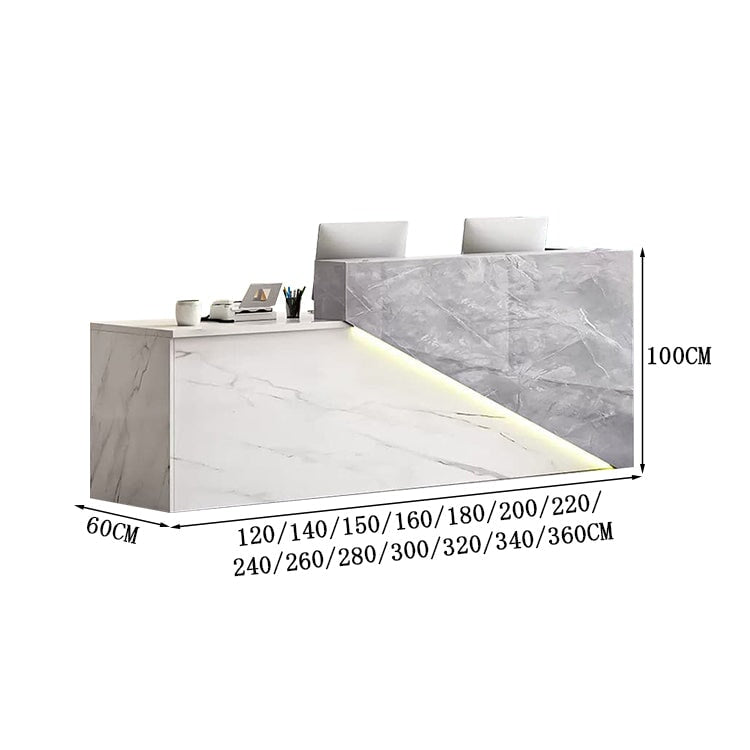 受付台 受付カウンター ハイカウンター マーブル模様 エコ素材 鍵付き引き出し 配線孔付き バイカラー  シック カスタマイズ可能 JDT-A407  chickagu