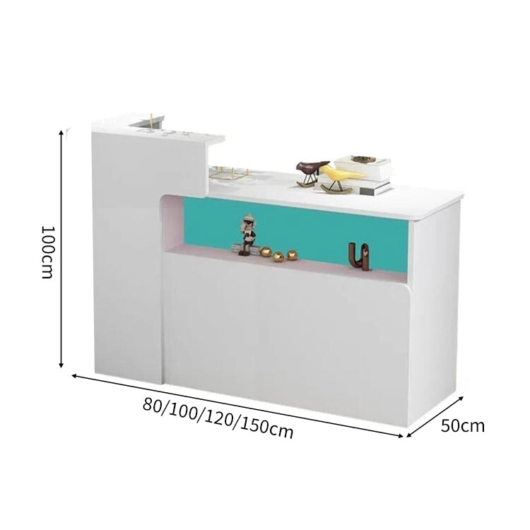 会社用 業務用 収納機能 角丸 木製受付カウンター レセプションデスク レジカウンター 受付カウンター エントランス受付 シンプル ホワイト カスタマイズ可能 JDT-C014 chickagu