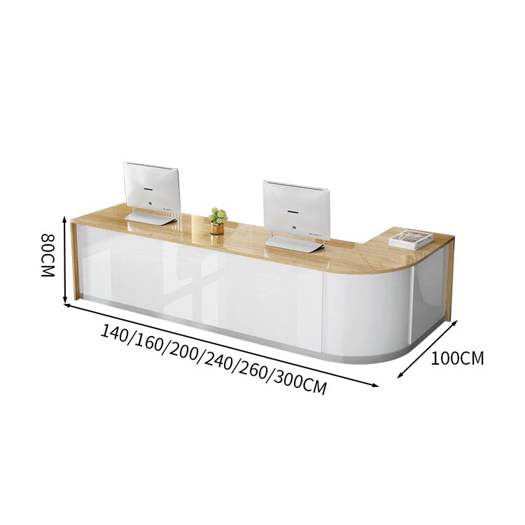 受付カウンター カウンター 受付台 オフィス受付 エントランス受付 モダン 引き出し 収納 光沢のある カグヤス受付カウンター 受付台 オフィス受付 エントランス受付 鍵付き引き出し キーボードトレイ キャビネット ホワイト カスタマイズ可能 JDT-071