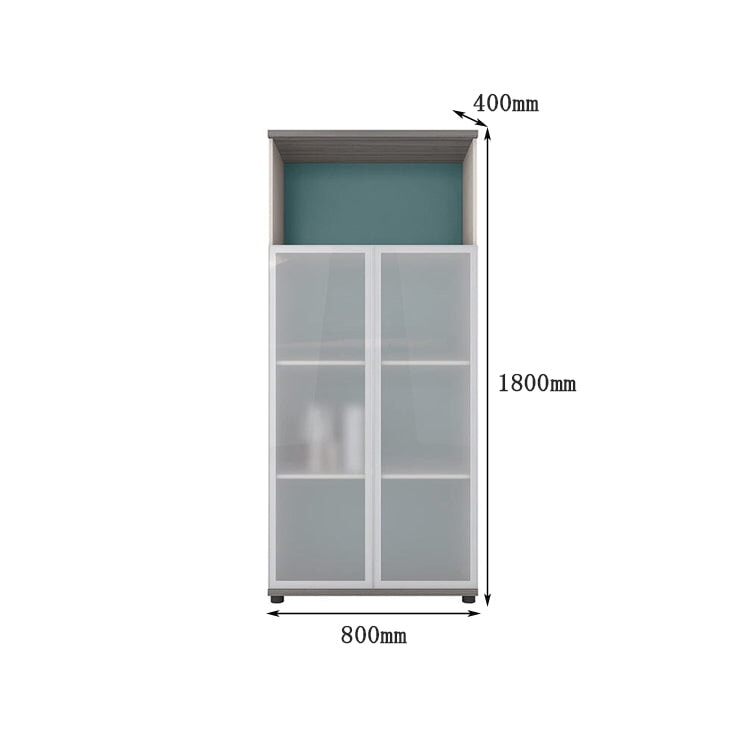 オフィスキャビネット ディスプレイラック 本棚 キャビネット 収納ラック 収納ボックス 扉付き 4段 木目調 カスタマイズ可能 chickagu