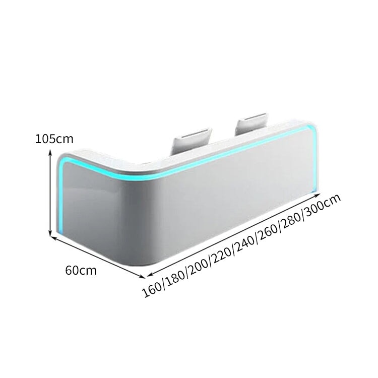 LEDライト付き 高級感 受付カウンター エントランス受付 カウンターテーブル オフィス受付 間仕切り ホワイト カスタマイズ可能 JDT-C018 CHICKAGU