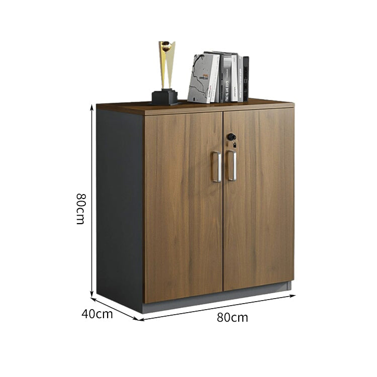 メラミン化粧板 錠付き 扉付き 引き出し 大容量 収納棚 キャビネット 収納キャビネット 木目調 落ち着き ウォールナット カスタマイズ可能 CWG-C072