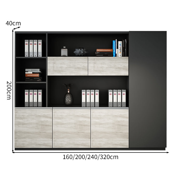 エコ板材 頑丈 耐久性 オープン収納 扉付き 多段式 衣類収納 大容量 収納キャビネット キャビネット 棚 洗練 実用 カスタマイズ可能 CWG-C035