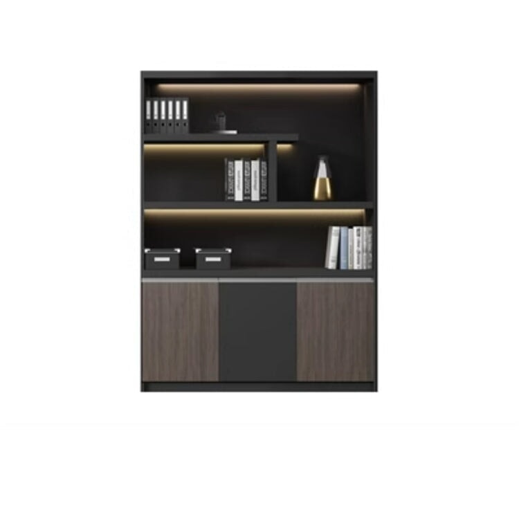 本棚 木製書庫 キャビネット 収納棚 オフィス家具 事務所 木製 収納 木目調 おしゃれ ウォールナット グレー ナチュラル カスタマイズ可能 CWG-039  CHICKAGU